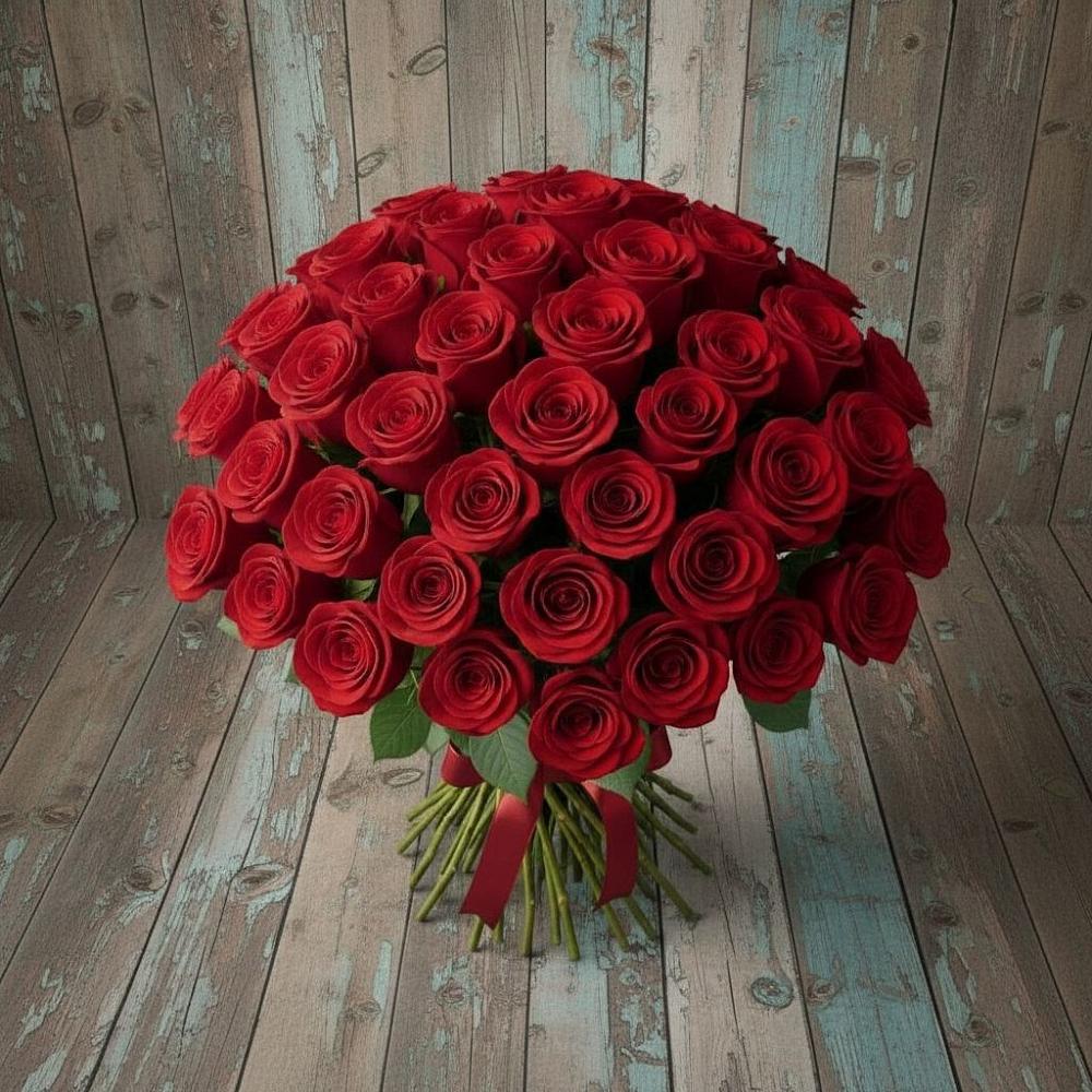 Букет 55 Красных роз Фридом в Шолохово