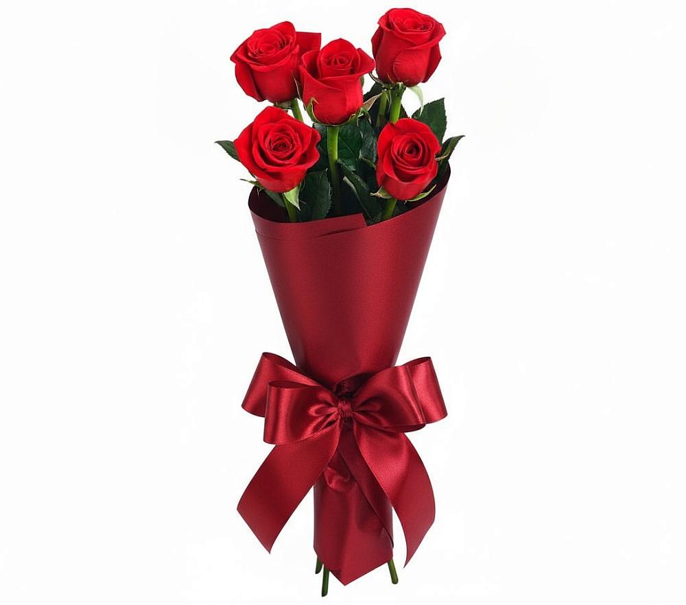 Букет 5 Красных роз Эдлесс Лав в Шолохово