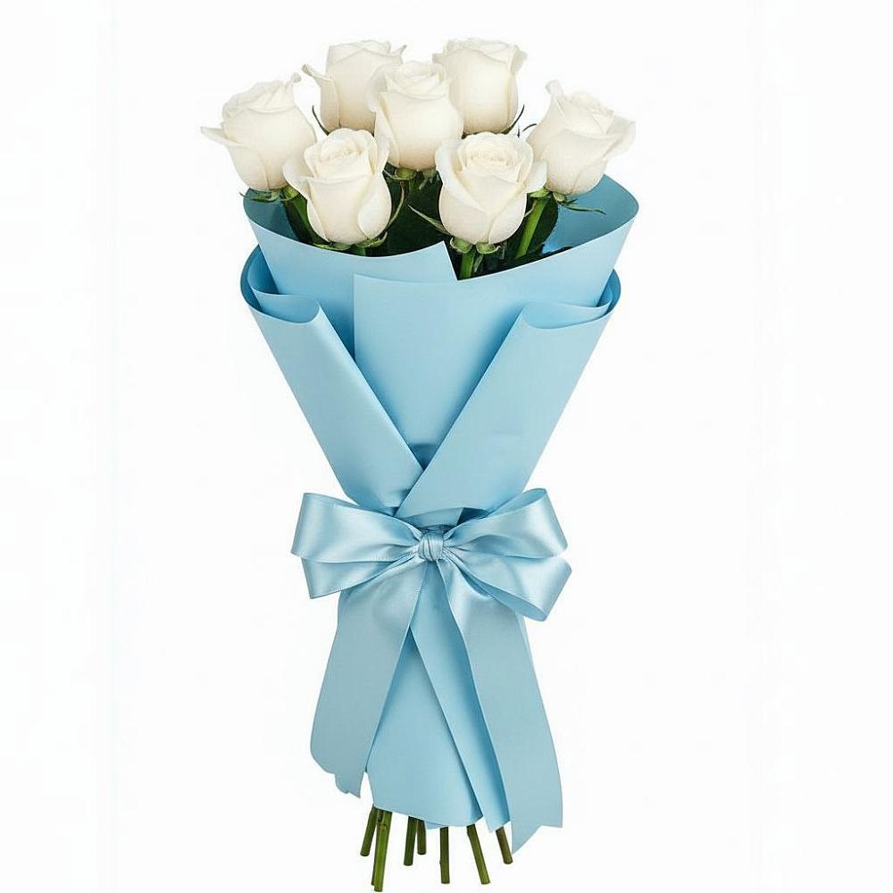 Букет 7 белых роз Проуд в Шолохово