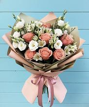 Букет цветов из:  Розы, Альстромерии и Лизиантусы в Шолохово