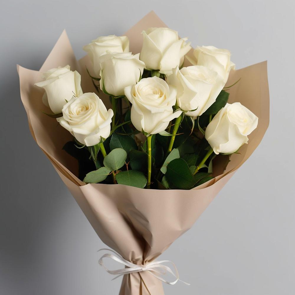 Букет 9 Белых роз Эдлесс Лав в Шолохово