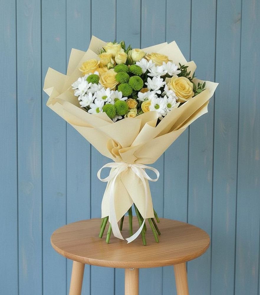 Букет цветов из: Хризантемы и Розы в Шолохово