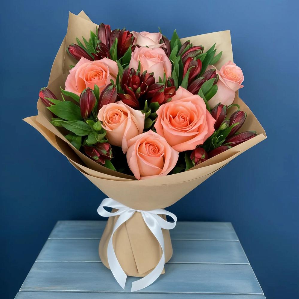 Букет цветов из: Розы и Альстромерии в Шолохово