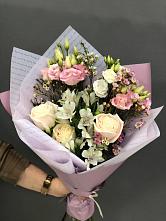 Букет цветов из:  Альстромерии, Розы и Лизиантусы #REPLACE_PRED# Шолохово