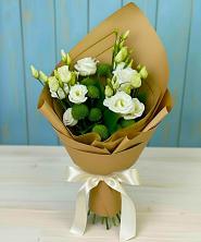 Букет цветов из:  Хризантемы и Лизиантусы в Шолохово