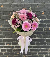 Букет цветов из:  Герберы и Хризантемы в Шолохово